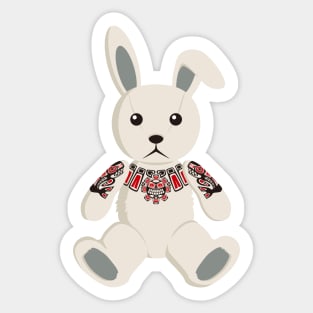 Haida tattooed bunny rabbit Sticker